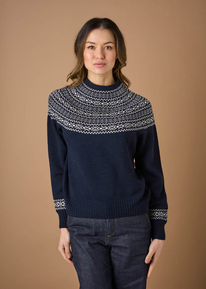 Uimi Ingrid Fair Isle Jumper - merino wool - Ink
