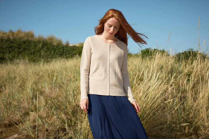 Mansted Monsoon Eco Links Cardigan in Light Oat