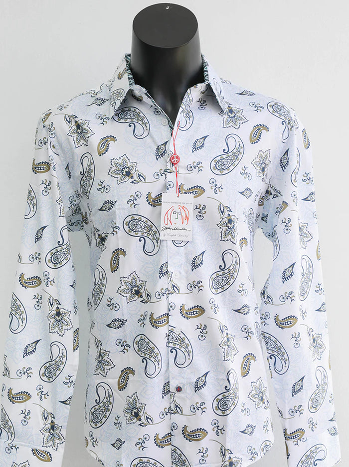 John Lennon Long Sleeve Shirt 'Ashbury' in White