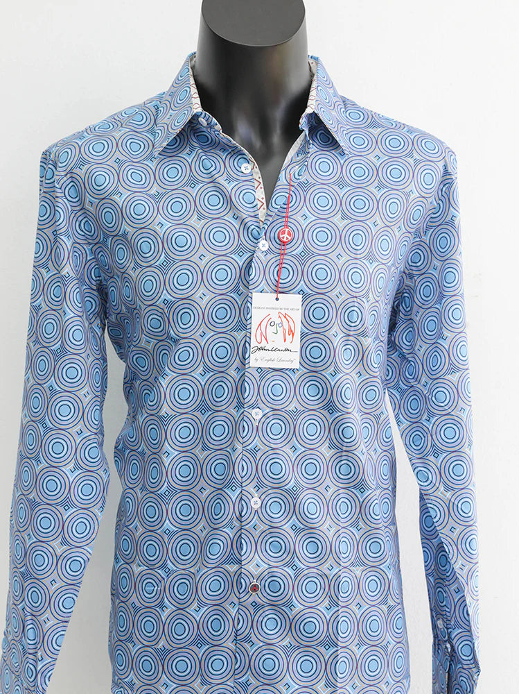 John Lennon Long Sleeve Shirt 'Castleton' in Sapphire