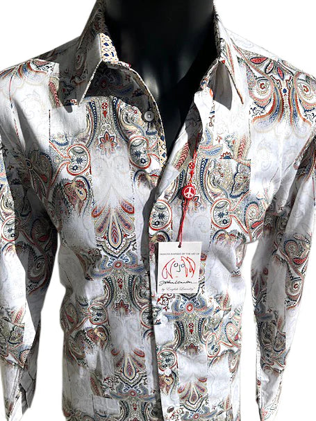 John Lennon Long Sleeve Shirt in Morecombe White