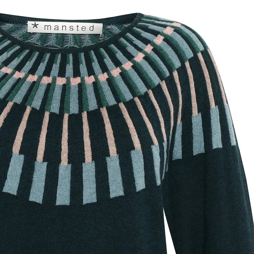 Mansted Josephine Piano Yoke Jumper in Mushroom or Cold Green