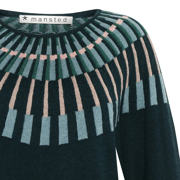 Mansted Josephine Piano Yoke Jumper in Mushroom or Cold Green