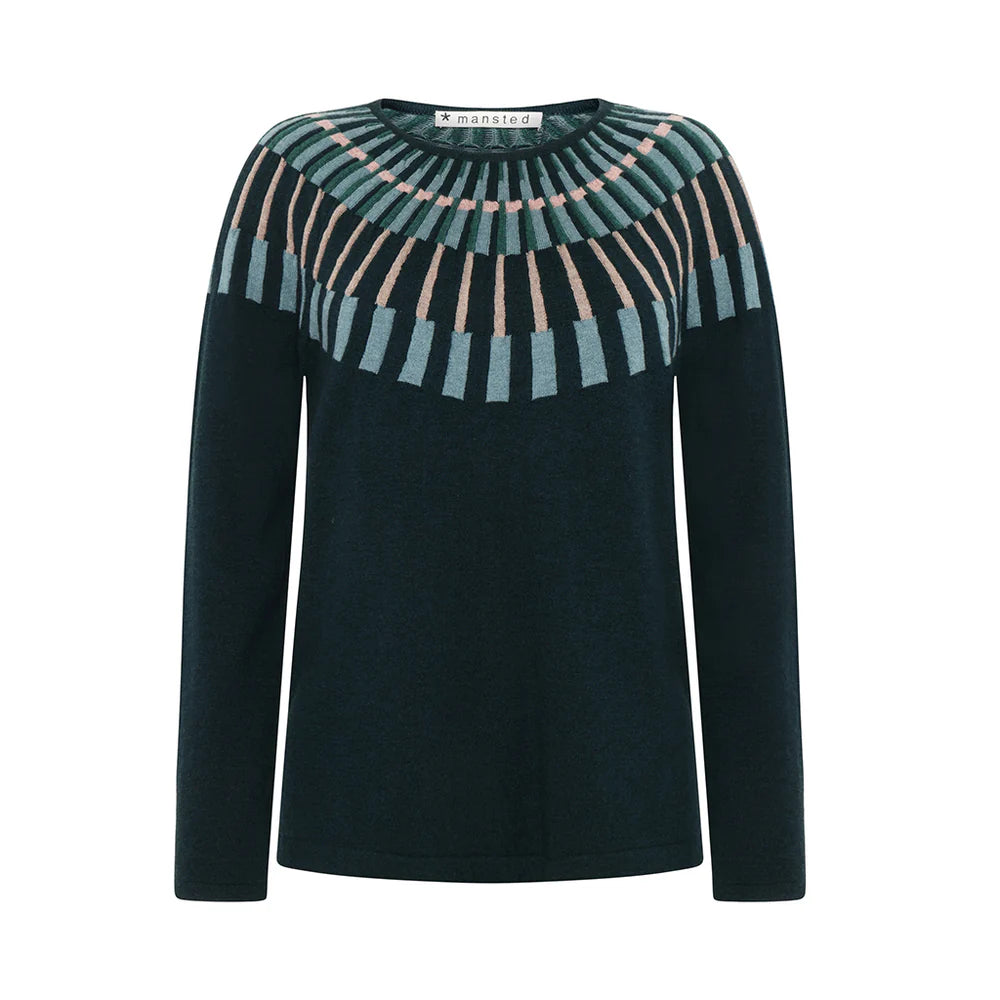 Mansted Josephine Piano Yoke Jumper in Mushroom or Cold Green