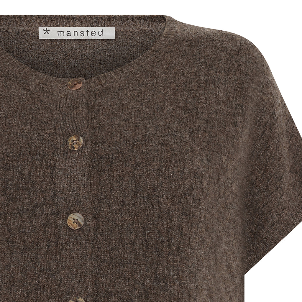 Mansted Komma Button Vest in Brown