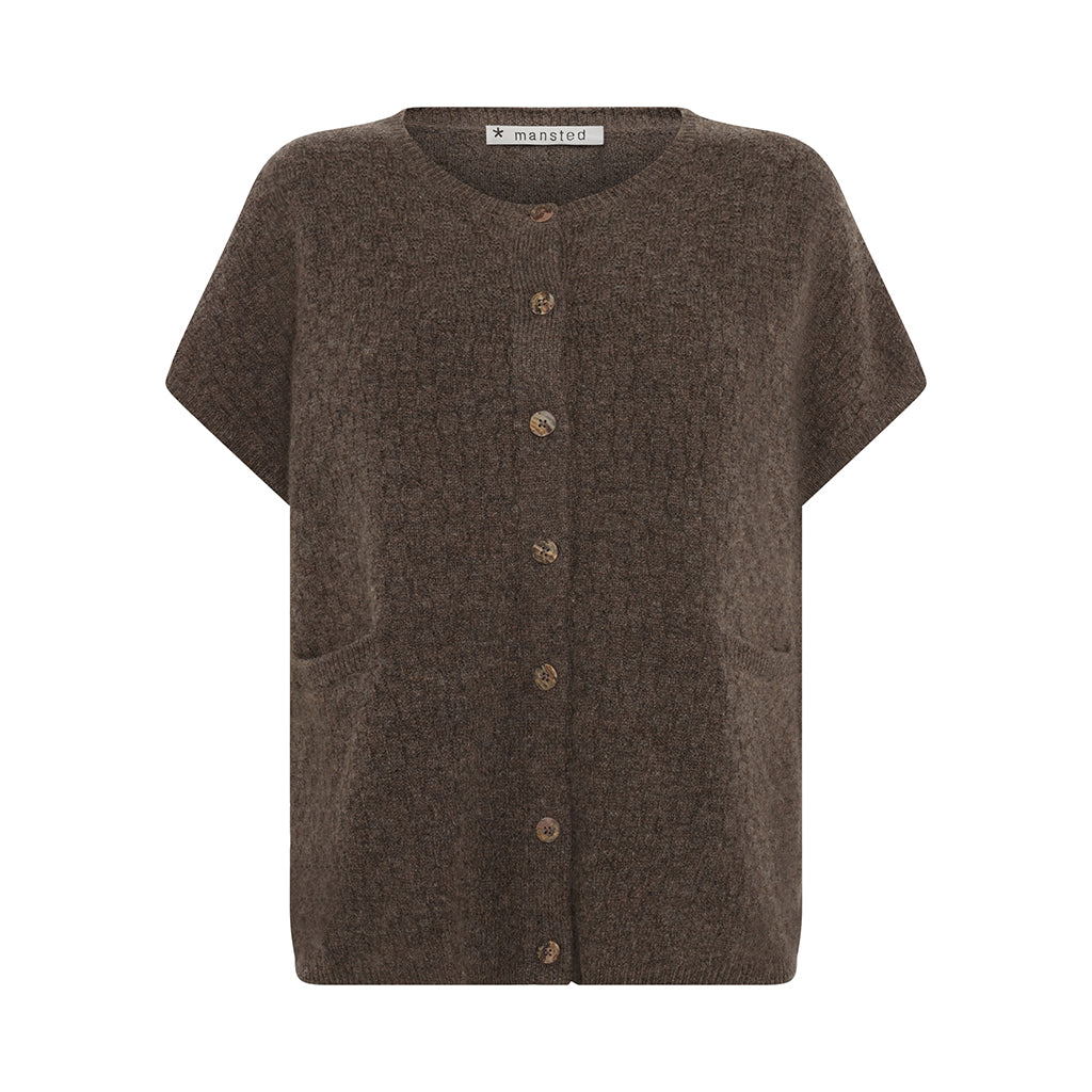 Mansted Komma Button Vest in Brown