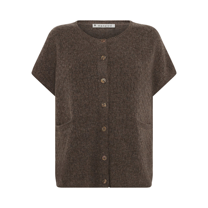 Mansted Komma Button Vest in Brown