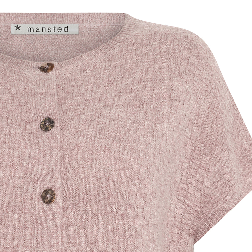 Mansted Komma Button Vest in Rose