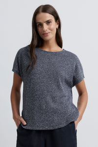 Yarra Trail Lona Tee in Navy/White