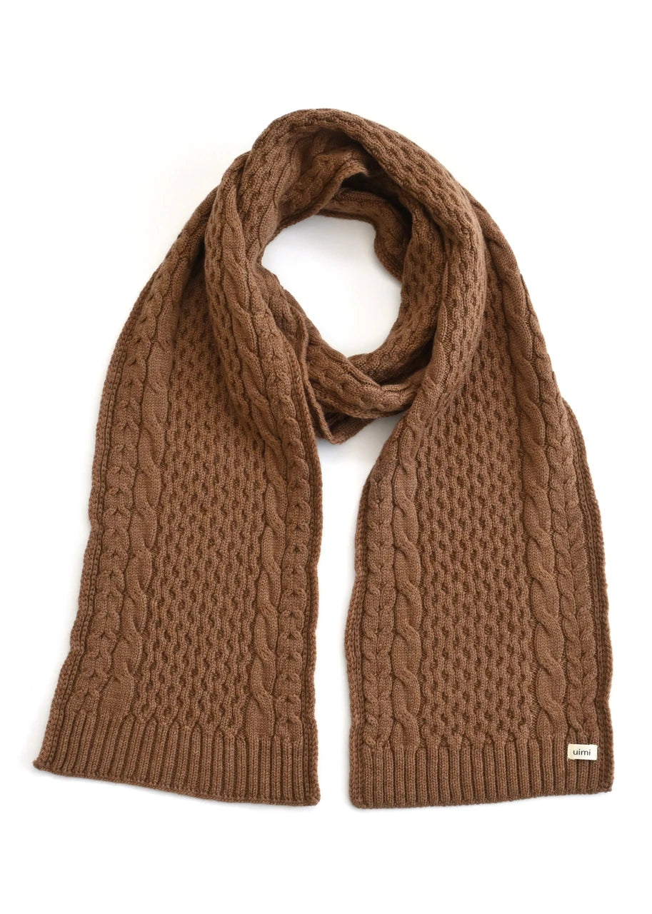 Uimi Molly Aran Textured Scarf in Coffee