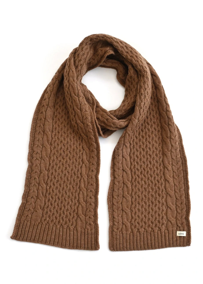 Uimi Molly Aran Textured Scarf in Coffee