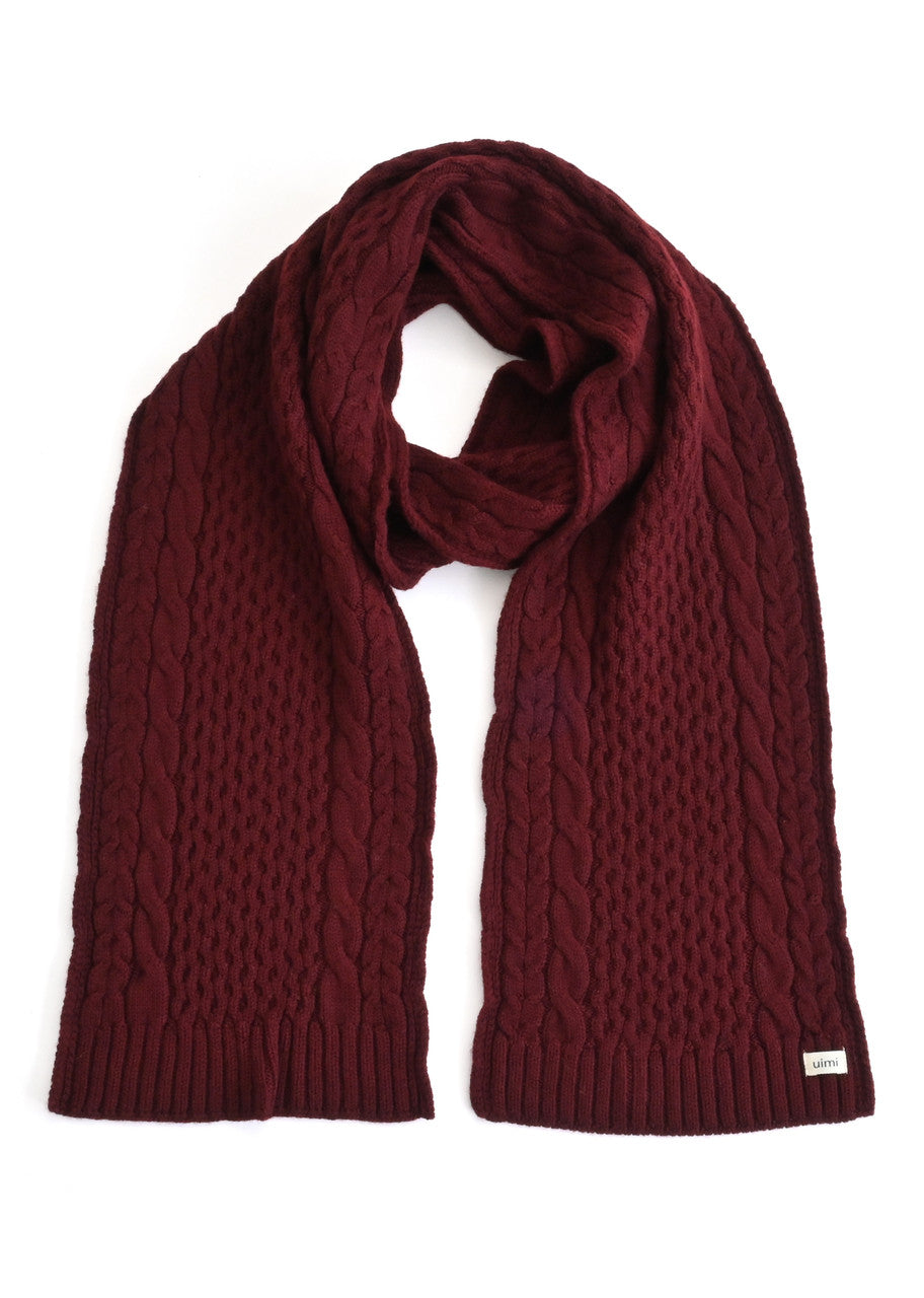 Uimi Molly Aran Textured Scarf in Merlot
