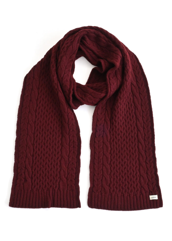 Uimi Molly Aran Textured Scarf in Merlot