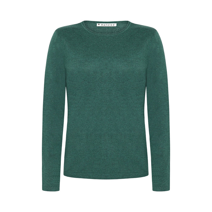 Mansted Nia Classic Crew Neck Jumper in Emerald
