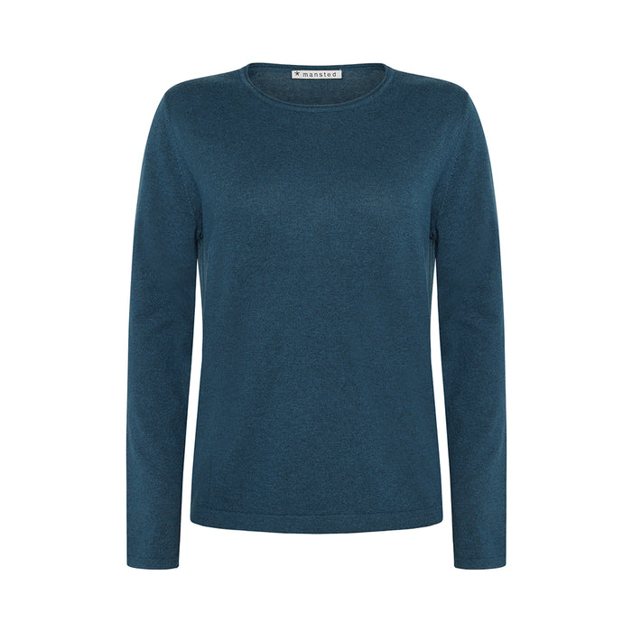 Mansted Nia Classic Crew Neck Jumper in Dark Aqua