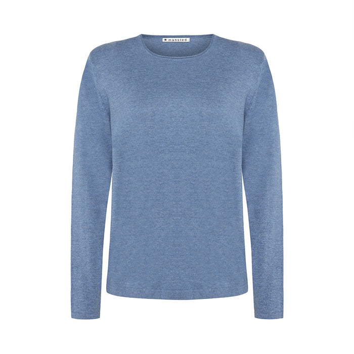 Mansted Nia Classic Crew Neck Jumper in Blue