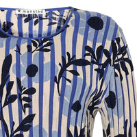 Mansted Panama Bars and Blooms Crew in Blue