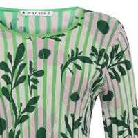 Mansted Panama Bars and Blooms Crew in Green