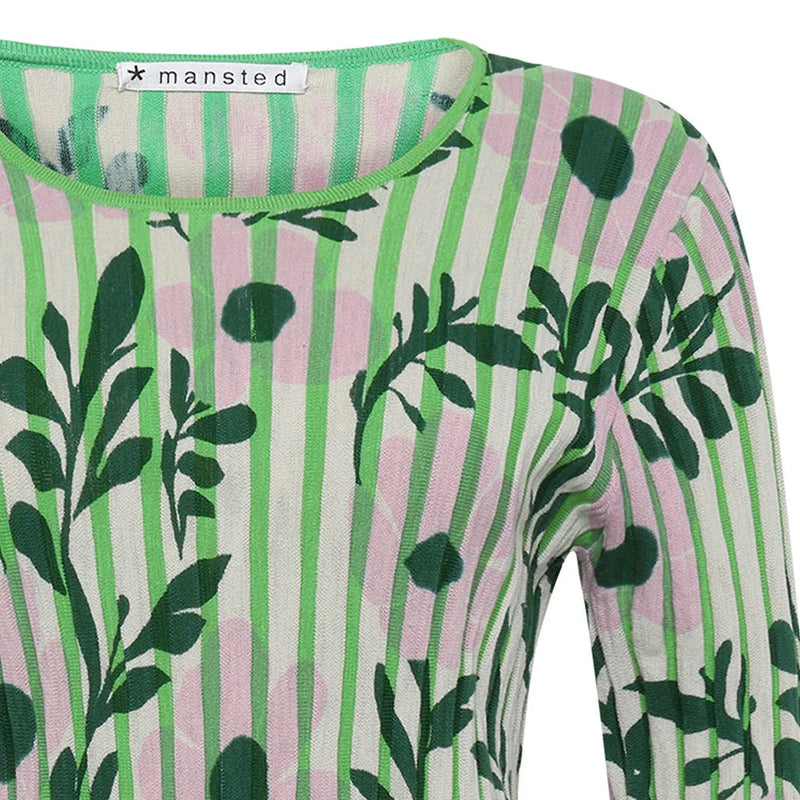 Mansted Panama Bars and Blooms Crew in Green