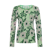 Mansted Panama Bars and Blooms Crew in Green