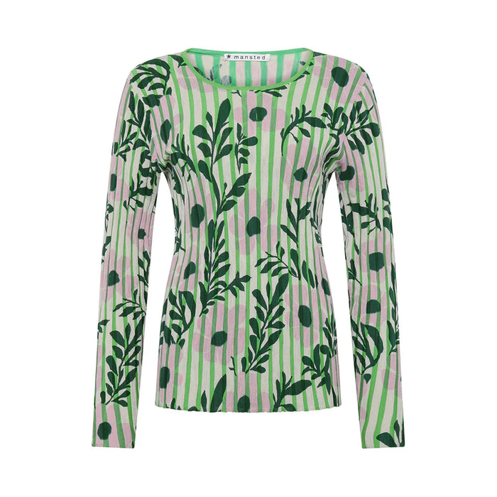 Mansted Panama Bars and Blooms Crew in Green
