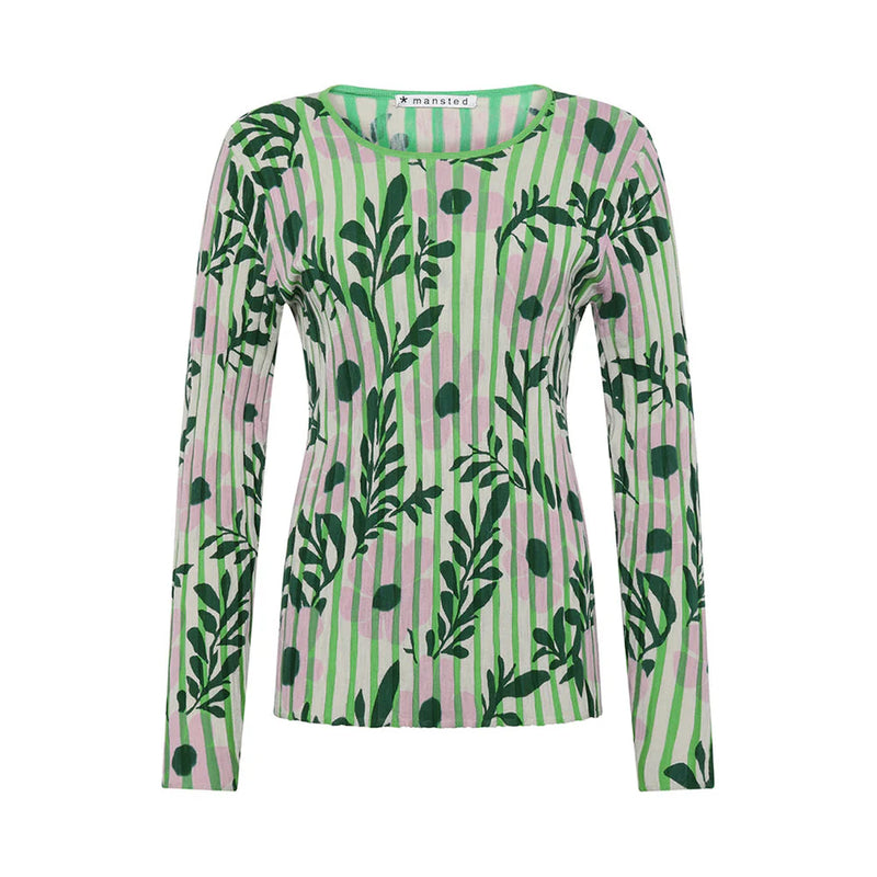 Mansted Panama Bars and Blooms Crew in Green