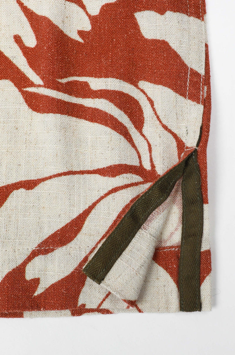 James Harper Short Sleeve Puerto Rico printed shirt in Paprika