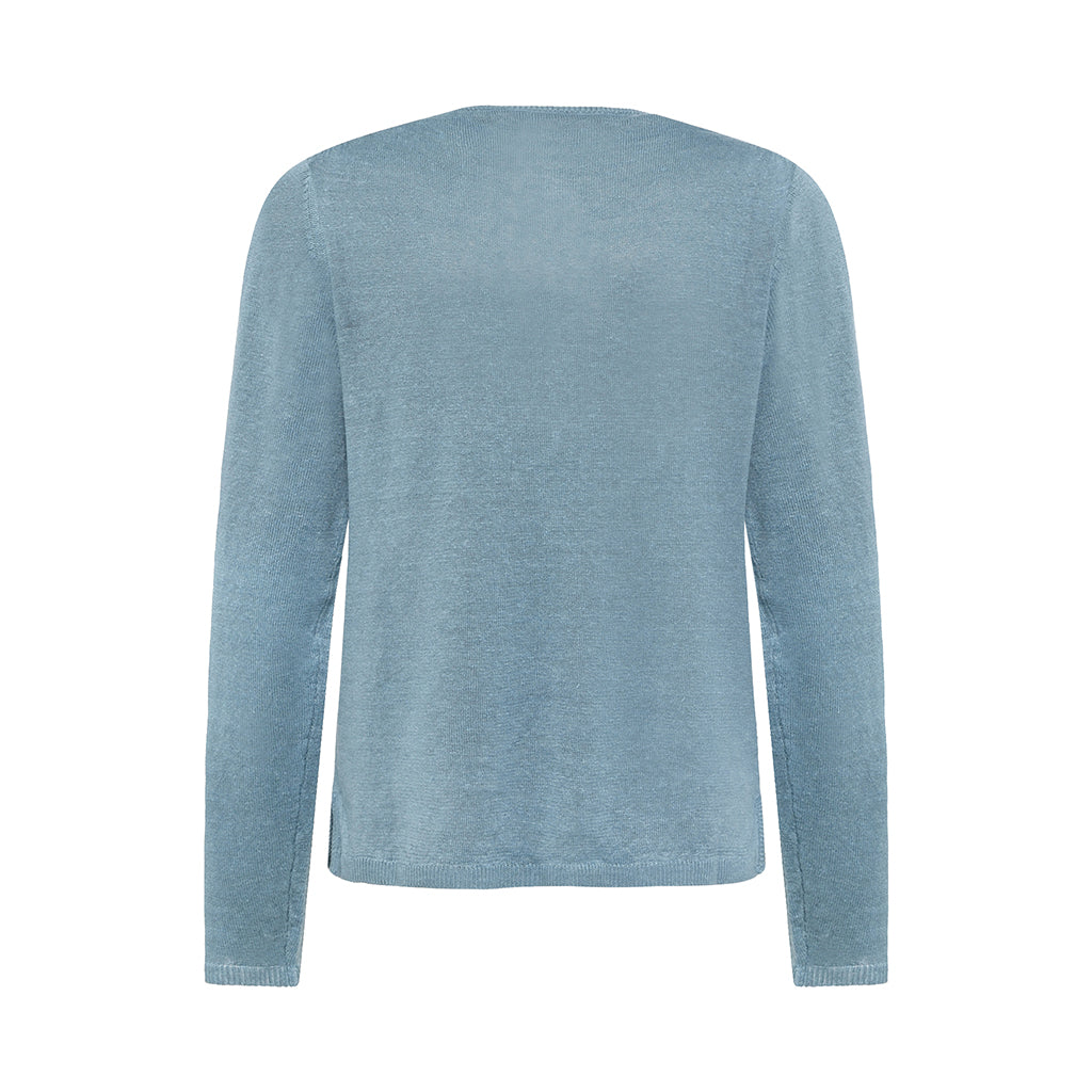 Mansted Pinoir Linen/Hemp Cardigan in Denim