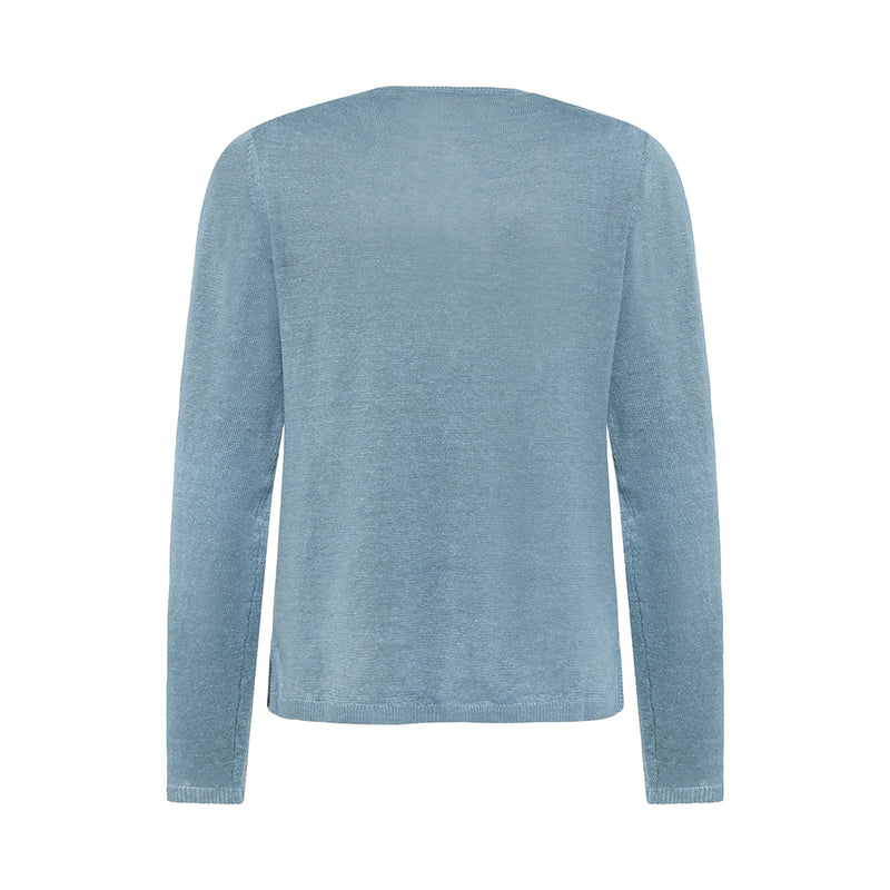 Mansted Pinoir Linen/Hemp Cardigan in Denim
