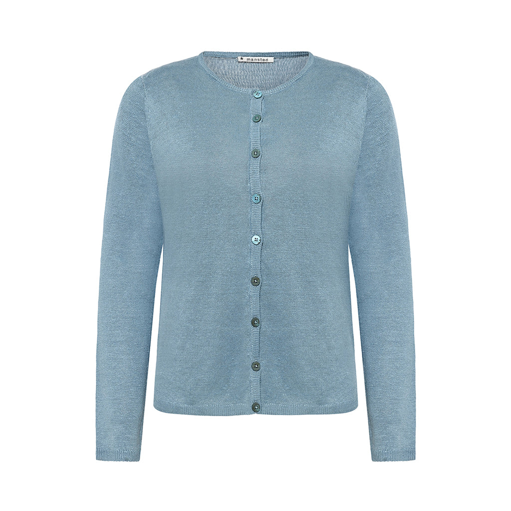 Mansted Pinoir Linen/Hemp Cardigan in Denim