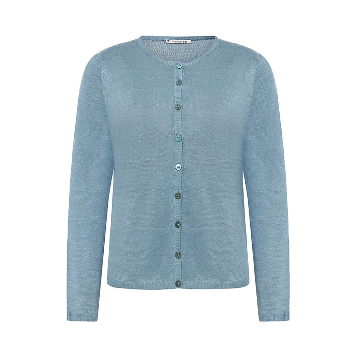 Mansted Pinoir Linen/Hemp Cardigan in Denim