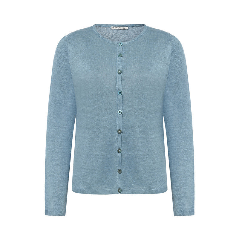 Mansted Pinoir Linen/Hemp Cardigan in Denim