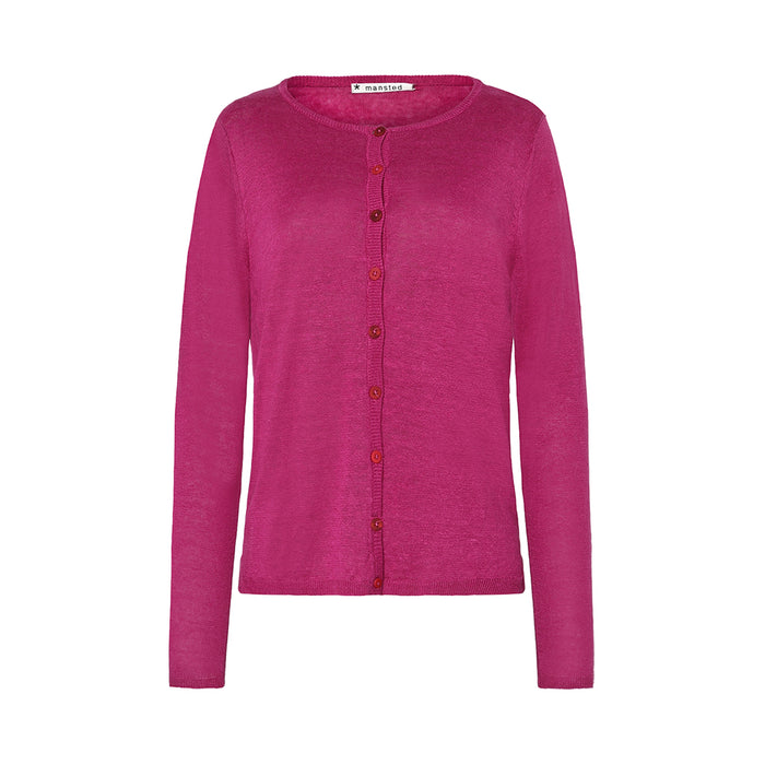 Mansted Pinoir Linen/Hemp Cardigan in Fuchsia