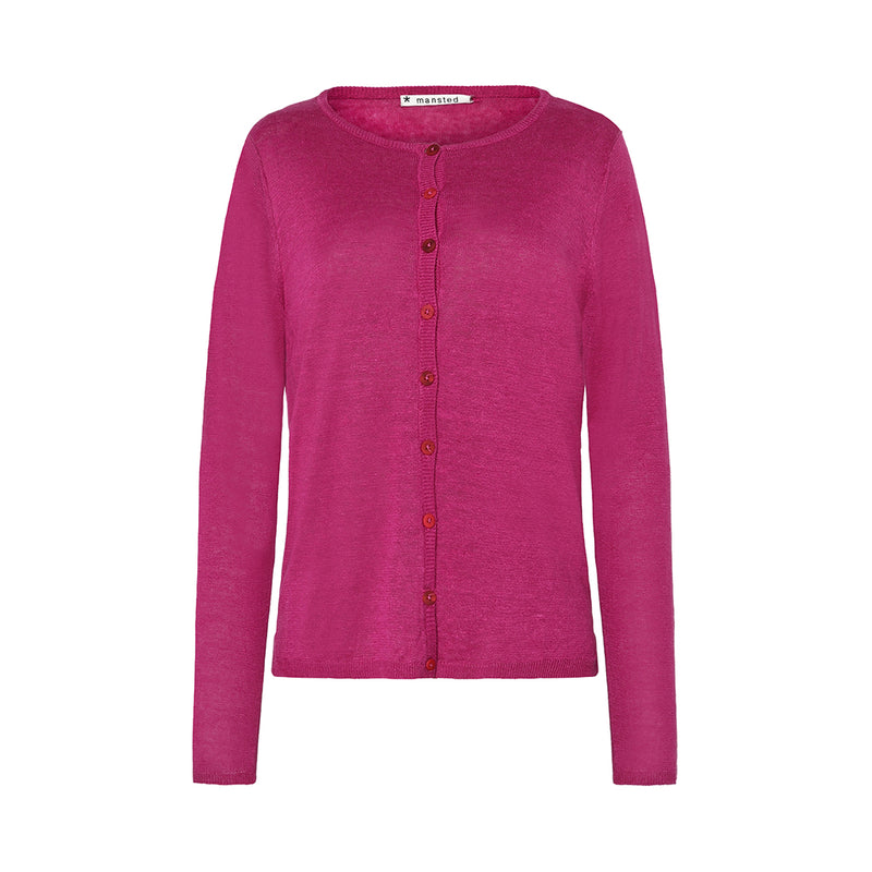 Mansted Pinoir Linen/Hemp Cardigan in Fuchsia