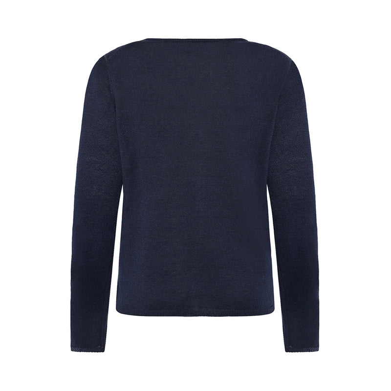 Mansted Pinoir Linen/Hemp Cardigan in Navy