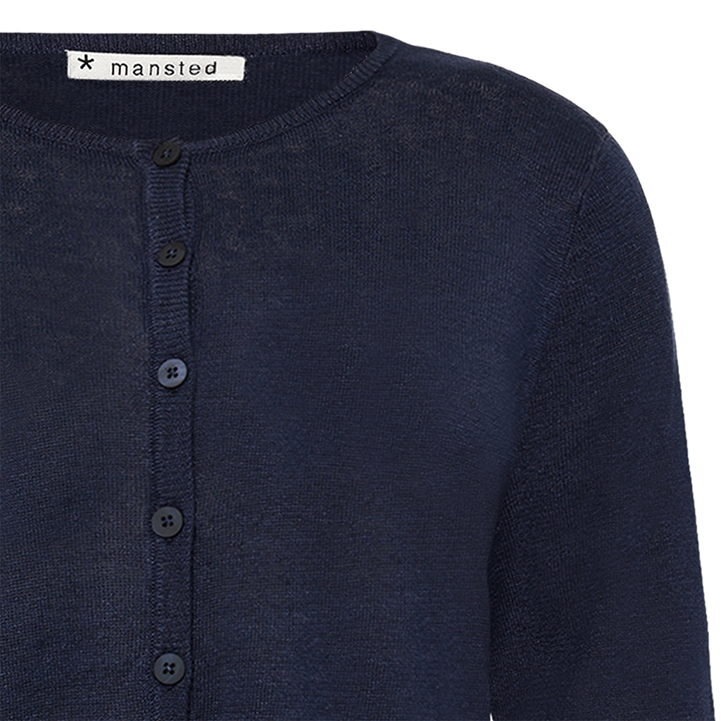 Mansted Pinoir Linen/Hemp Cardigan in Navy