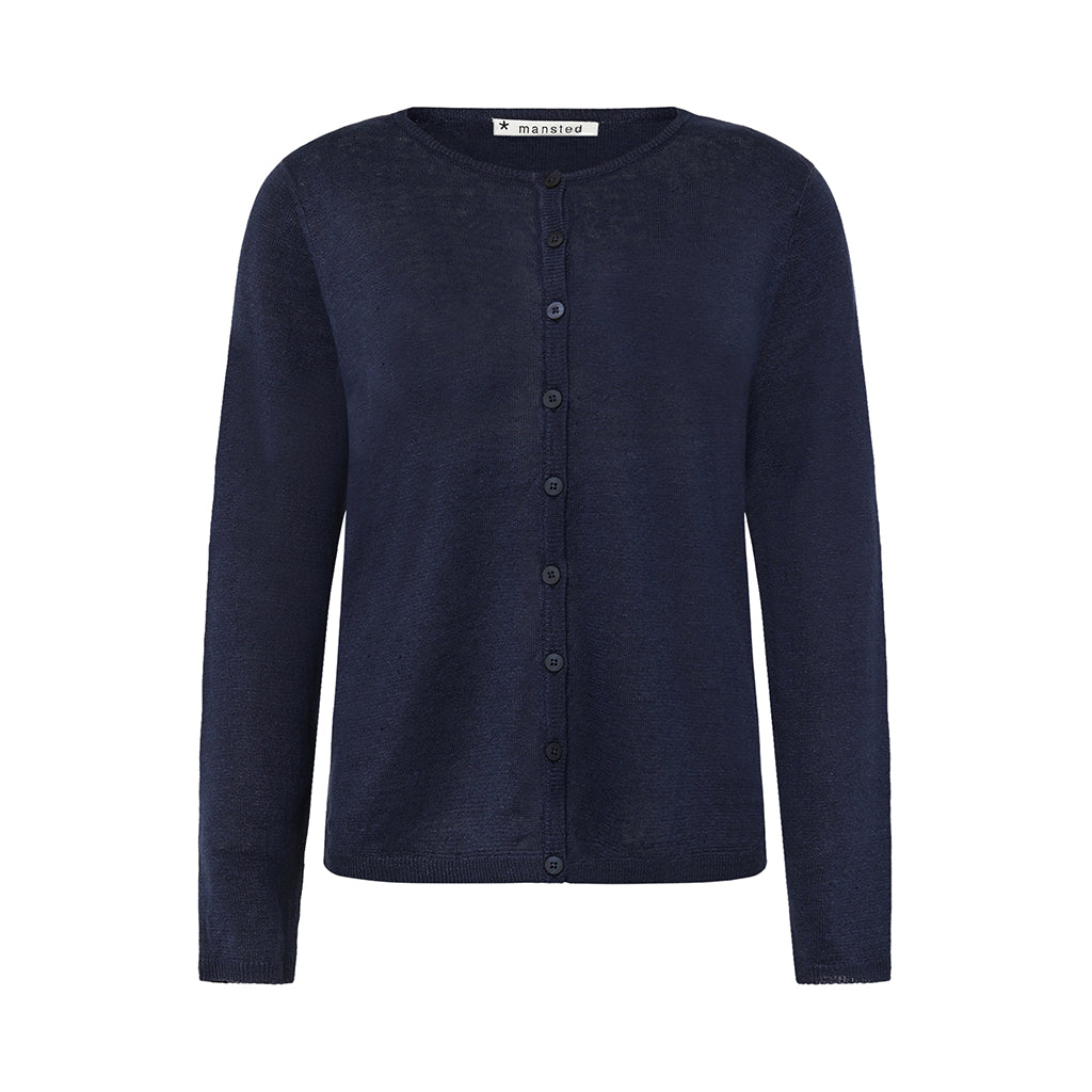 Mansted Pinoir Linen/Hemp Cardigan in Navy
