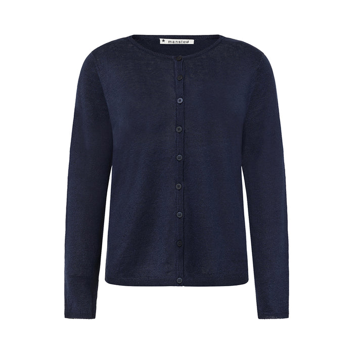 Mansted Pinoir Linen/Hemp Cardigan in Navy