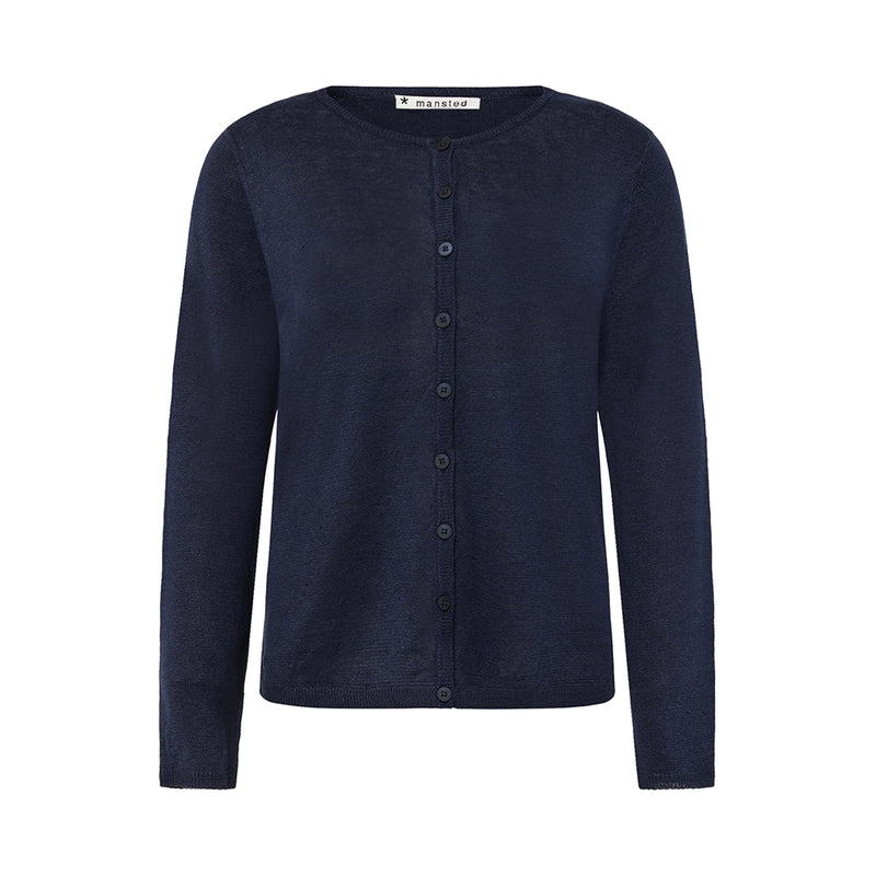 Mansted Pinoir Linen/Hemp Cardigan in Navy