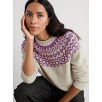 Port Kinnis Fair Isle Jumper in Aran Spring Heather