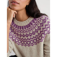 Port Kinnis Fair Isle Jumper in Aran Spring Heather