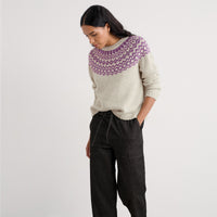Port Kinnis Fair Isle Jumper in Aran Spring Heather