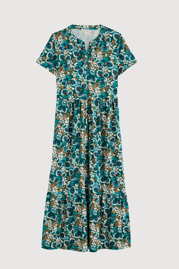 Rainette Dress - Spring Geraniums Pine Shoots