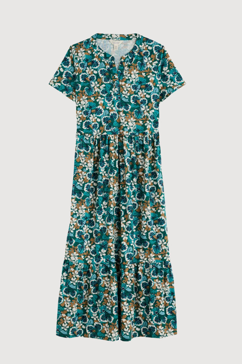 Rainette Dress - Spring Geraniums Pine Shoots