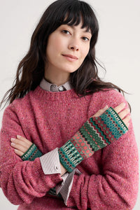 Seasalt Malva Fingerless Gloves in Weaving Needle Dark Forage