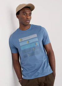 Seasalt Mens Midwatch T-Shirt Moon Phases Vintage Indigo