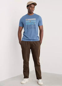 Seasalt Mens Midwatch T-Shirt Moon Phases Vintage Indigo