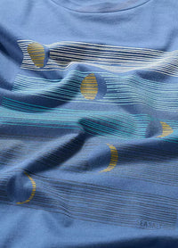 Seasalt Mens Midwatch T-Shirt Moon Phases Vintage Indigo