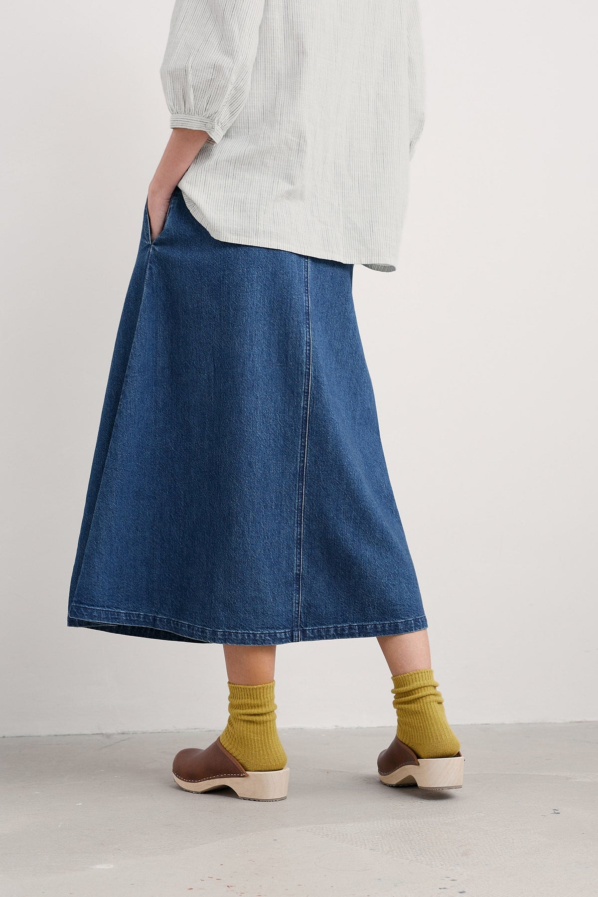 Seasalt Restharrow Skirt in Mid Wash Denim
