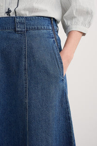 Seasalt Restharrow Skirt in Mid Wash Denim